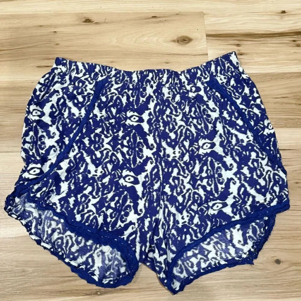 Dizzire White Blue Shorts Women’s 1XL XL
